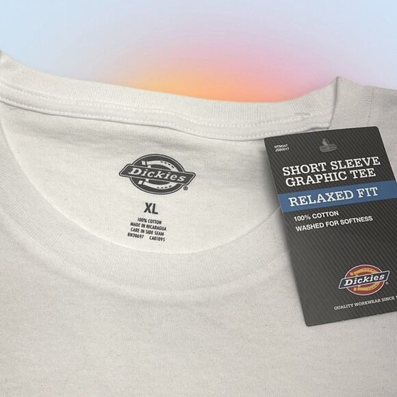 DICKIES Men’s XL White Logo Graphic Cotton Tee Shirt - Picture 4 of 4
